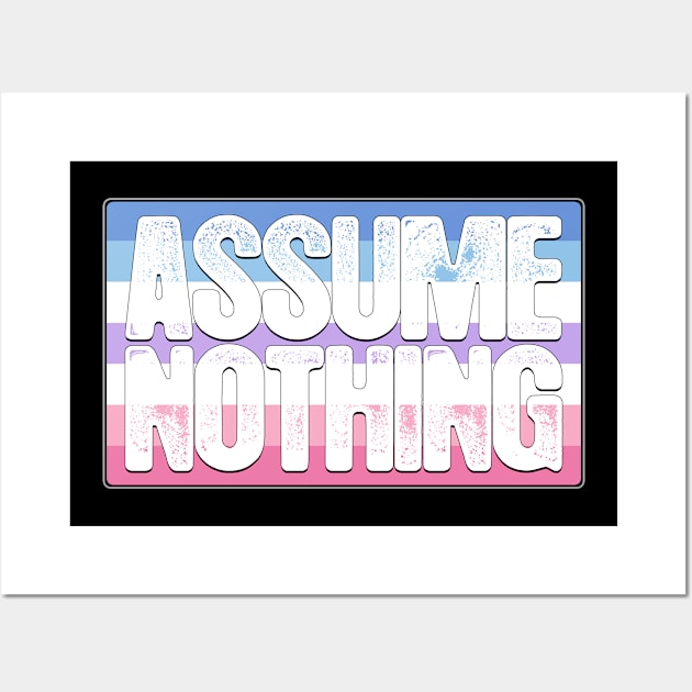 Assume Nothing Bigender Pride Flag Wall Art by wheedesign